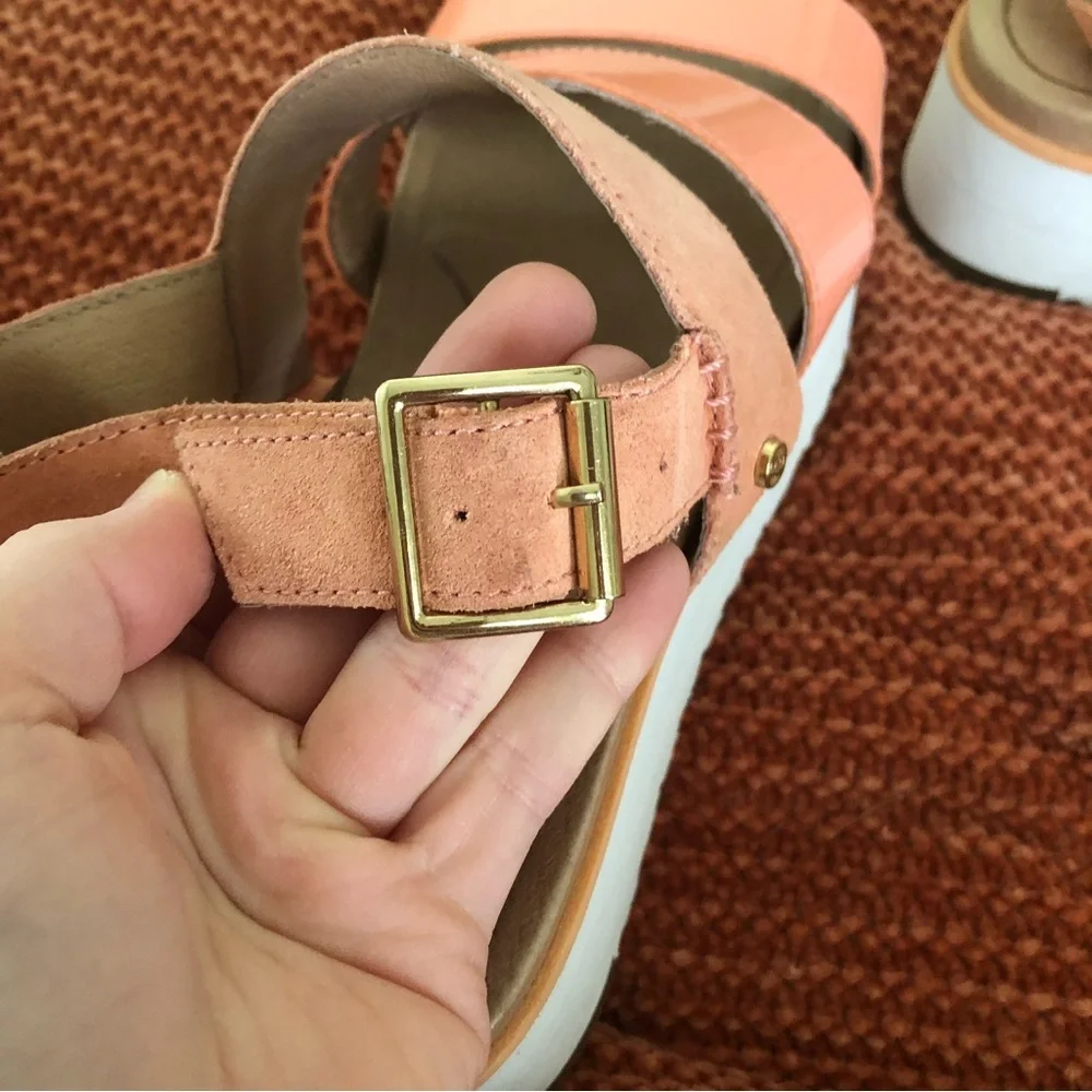 UGG Braelynn Leather Platform Sandals Size 7 - Picture 13 of 14